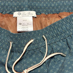 LORO PIANA Mens Geometric Print Swim Trunks Shorts Blue XL