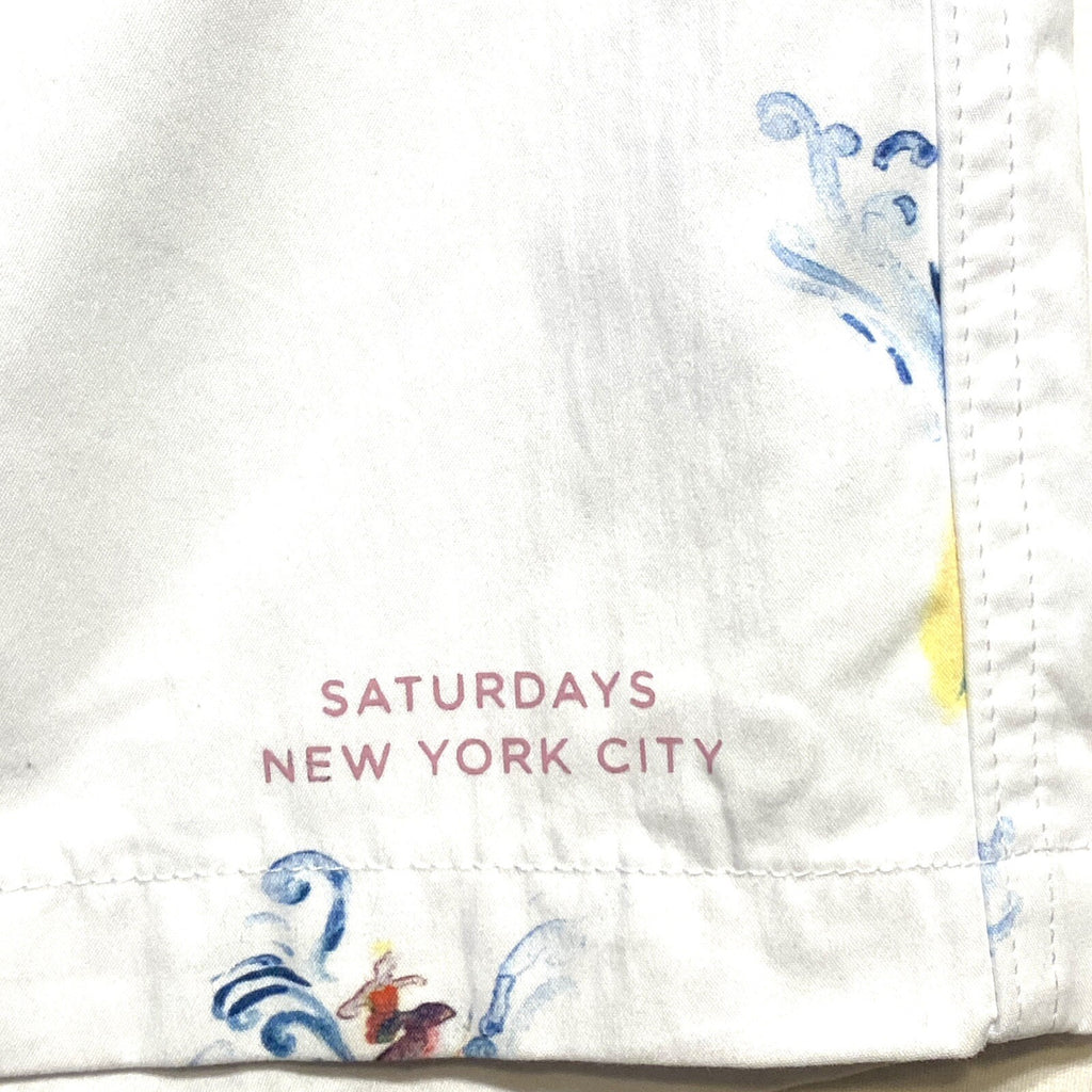 SATURDAYS NYC Mens Philippine de Richemont Bobby Surf Girl Swim Shorts White 29