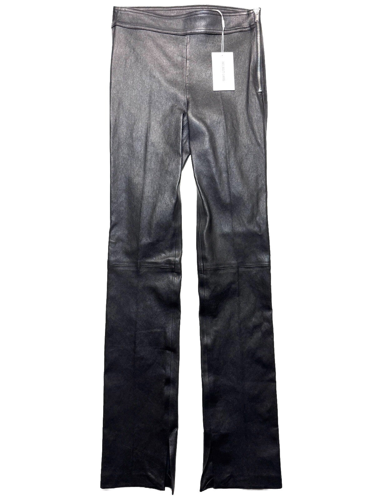 HELMUT LANG Womens Slit Stretch Lamb Leather Trouser Pants Black (MSRP $995)