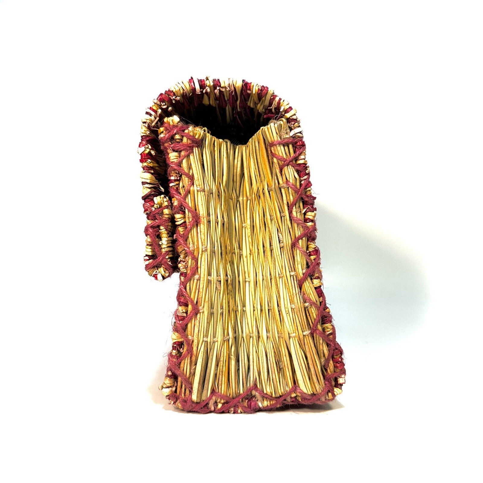 VERONICA BEARD x Dans La Main Feira Woven Straw Clutch Bag Red (MSRP $250)