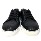 LANVIN Mens DDB1 Basket Cap Toe Leather Low Top Sneakers Black (MSRP $590)