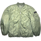 DIESEL Mens Reversible Nylon Zip Bomber Jacket Coat Dark Green (MSRP $495)