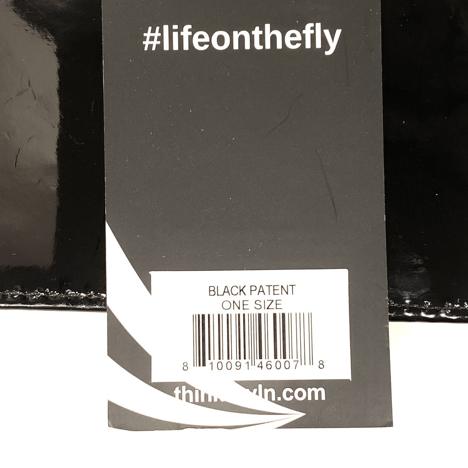 THINK ROYLN Everyday Vegan Patent Leather Zip Card Case Wallet Black (MSRP $58)
