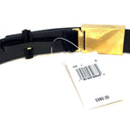 KHAITE Womens Elio Calf Hair Leather Gold Clasp Buckle Belt Black (MSRP $980)