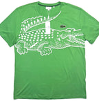LACOSTE Mens Big and Tall Logo Graphic Croc Loose Fit T Shirt Green (MSRP $90)