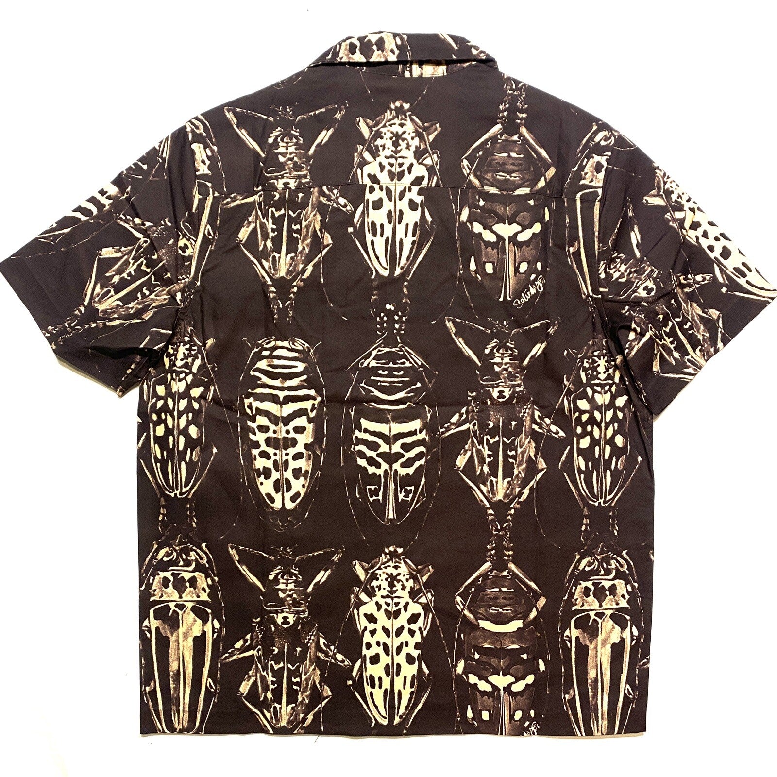 SATURDAYS NYC Mens York Entomology Short Sleeve Shirt Black Brown (MSRP $155)