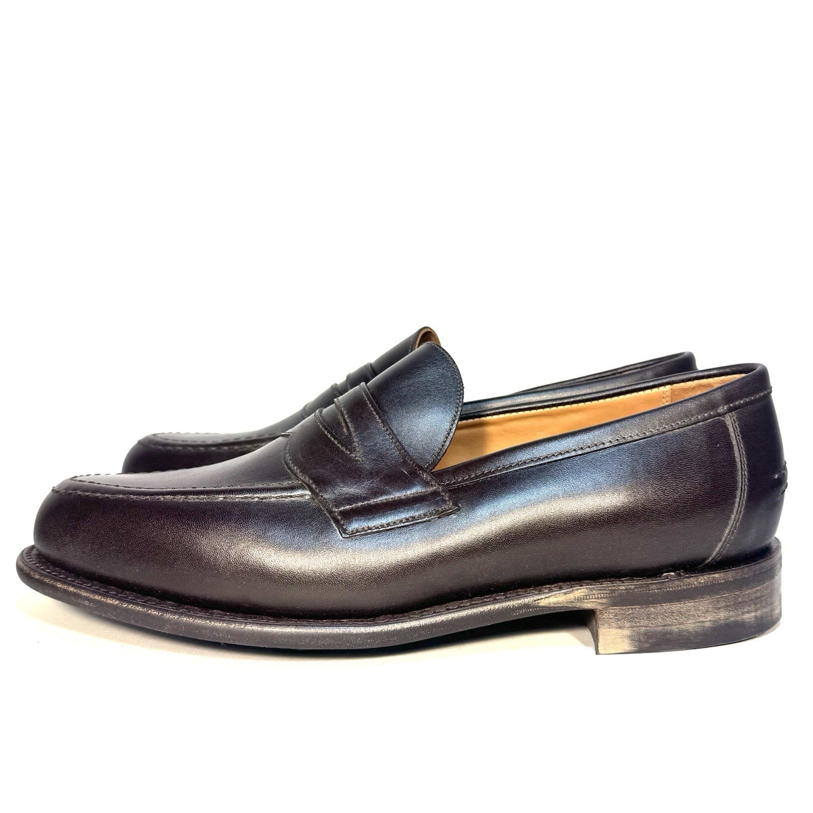 SANDERS x TODD SNYDER Mens Clive Leather Penny Loafers Dark Brown (MSRP $578)