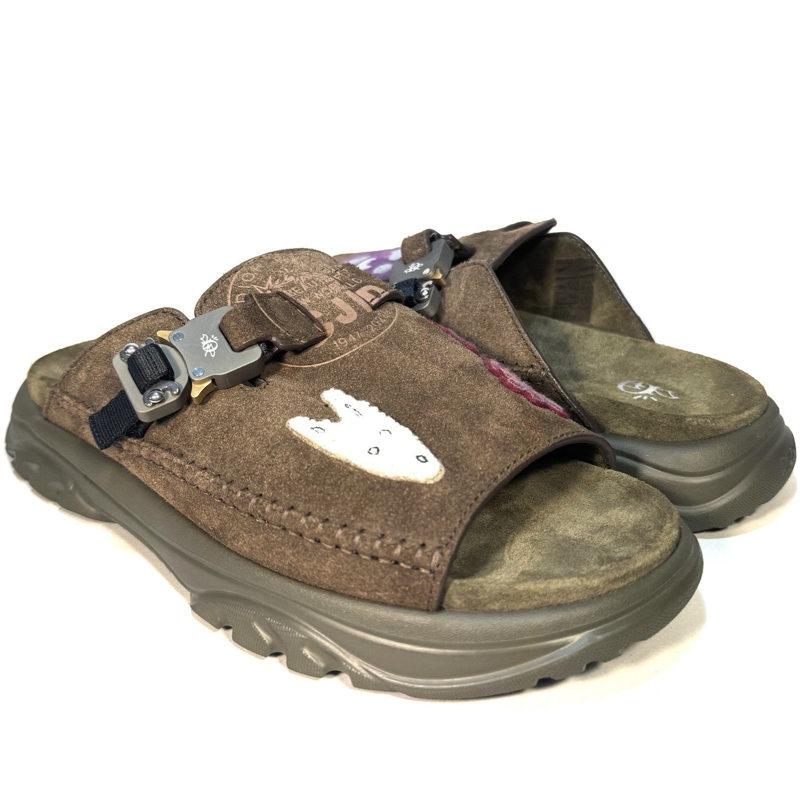 DIOR x Travis Scott Mens Cactus Jack H-Town Suede Sandals Brown (MSRP $1,150)