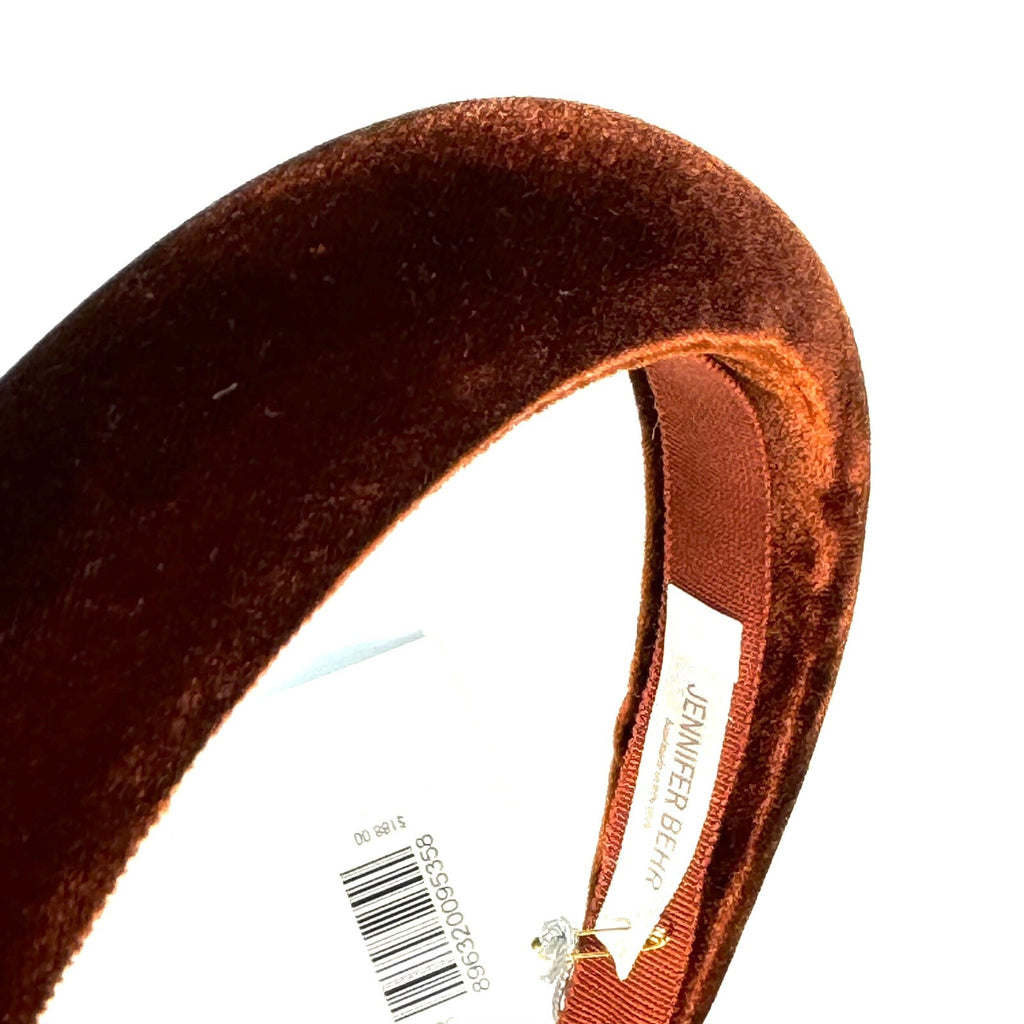 JENNIFER BEHR x Veronica Beard Tori Velvet Headband Rust Brown (MSRP $188)