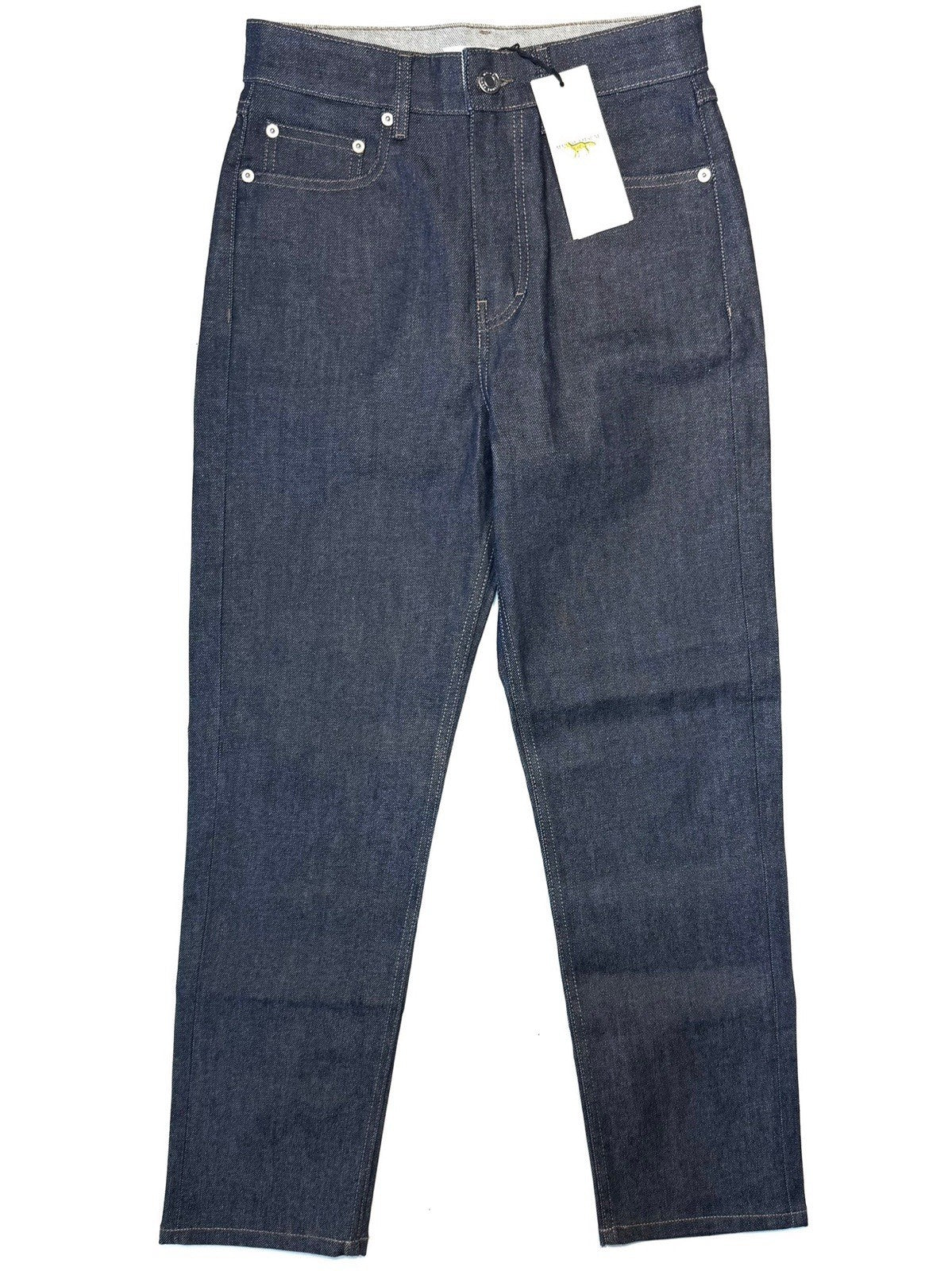 MAISON KITSUNE Womens Cropped Straight Japanese Denim Jeans Indigo (MSRP $230)