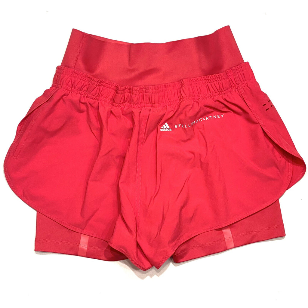 ADIDAS STELLA MCCARTNEY Womens Truepur Layered Shorts Pink (MSRP $80)