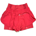 ADIDAS STELLA MCCARTNEY Womens Truepur Layered Shorts Pink (MSRP $80)