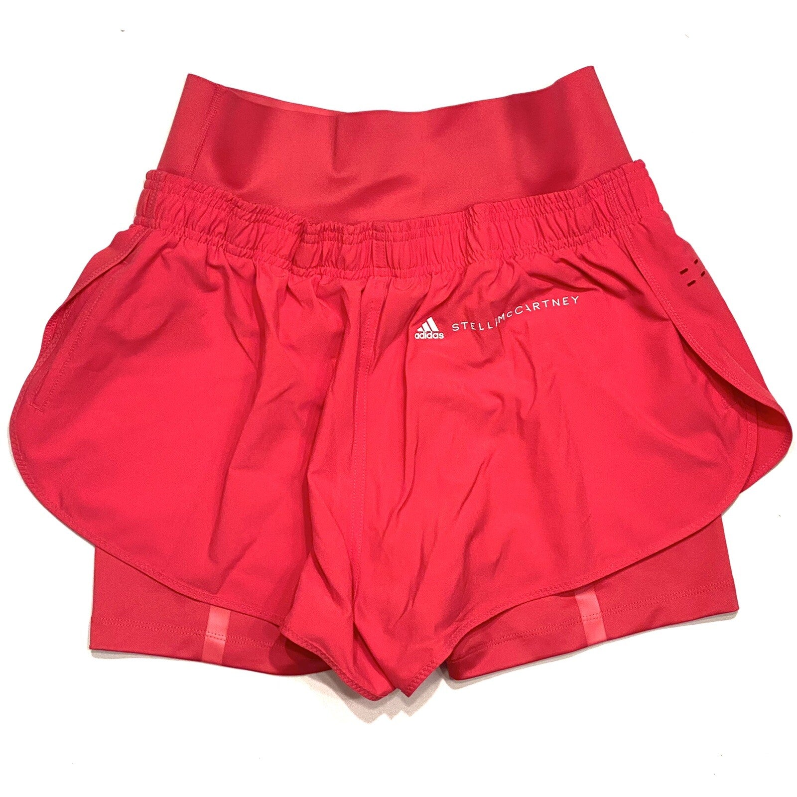 ADIDAS STELLA MCCARTNEY Womens Truepur Layered Shorts Pink (MSRP $80)
