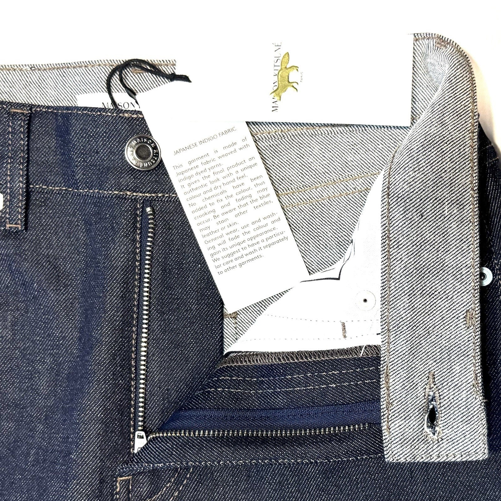 MAISON KITSUNE Womens Cropped Straight Japanese Denim Jeans Indigo (MSRP $230)