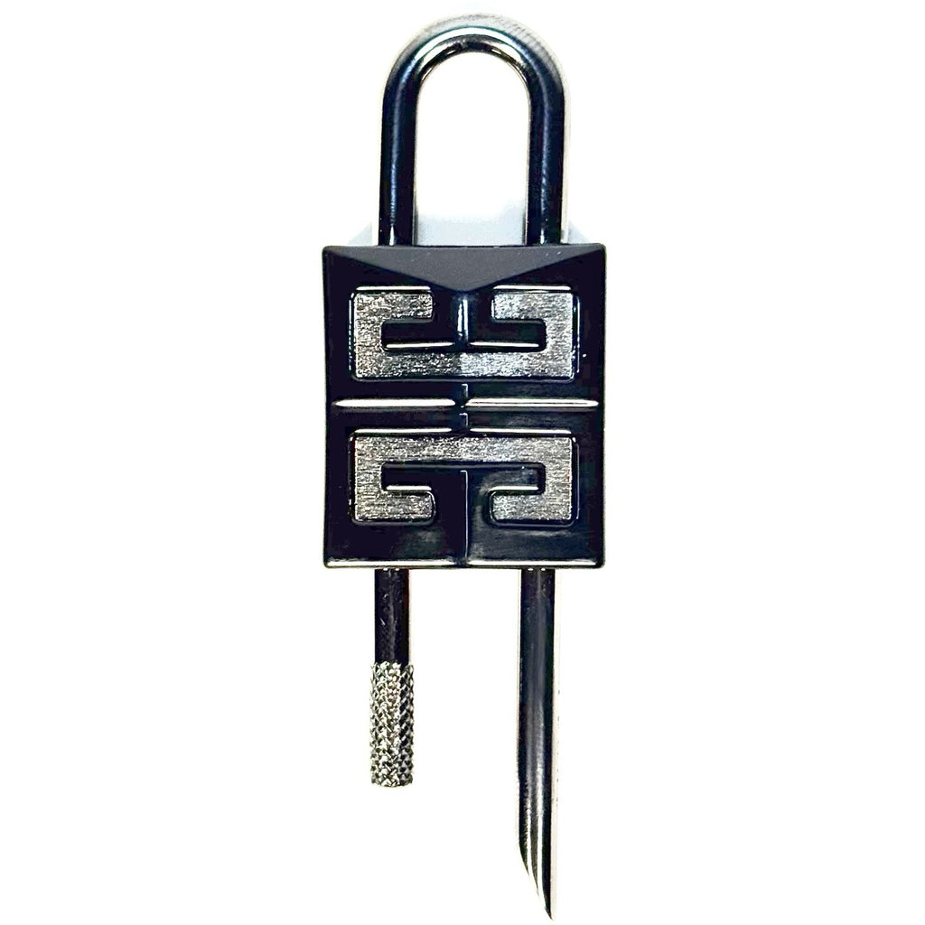 GIVENCHY 4G Logo Padlock Pendant Key Charm Gunmetal Black (MSRP $340)
