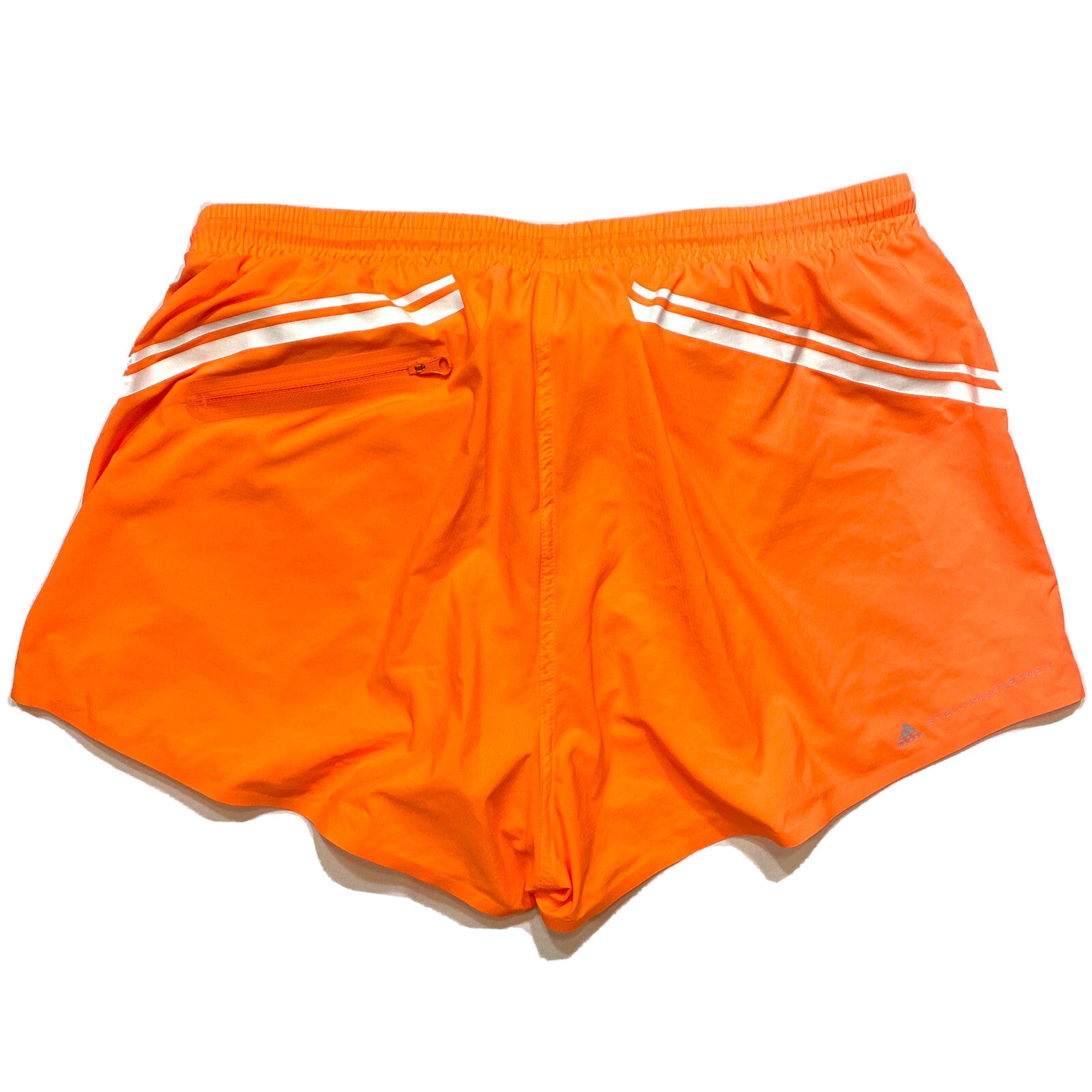 ADIDAS STELLA MCCARTNEY Womens TPA Striped Shorts Orange (MSRP $95)