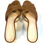 VERONICA BEARD Dory Suede Leather Cork Block Heel Sandals Brown (MSRP $350)