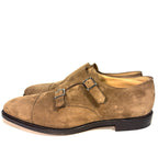 JOHN LOBB Mens William Suede Monkstrap Shoes Saddle Brown 10EEE (MSRP $1,890)