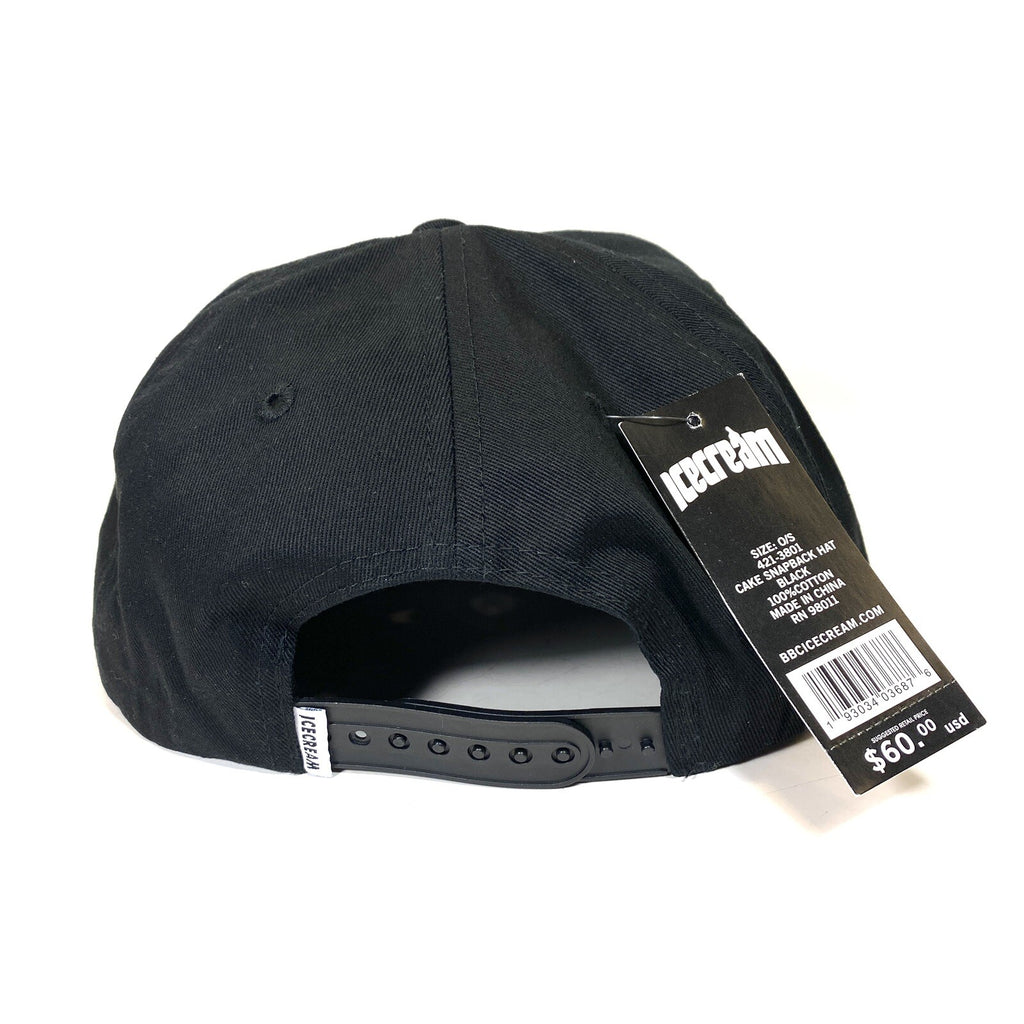 ICE CREAM Billionaire Boys Club Cake Cones Logo Snapback Hat Black (MSRP $60)