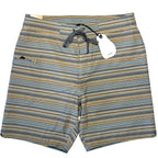 PRANA Mens 7in Fenton Board Shorts Swim Trunks Flint Stripe Grey 30 (MSRP $65)