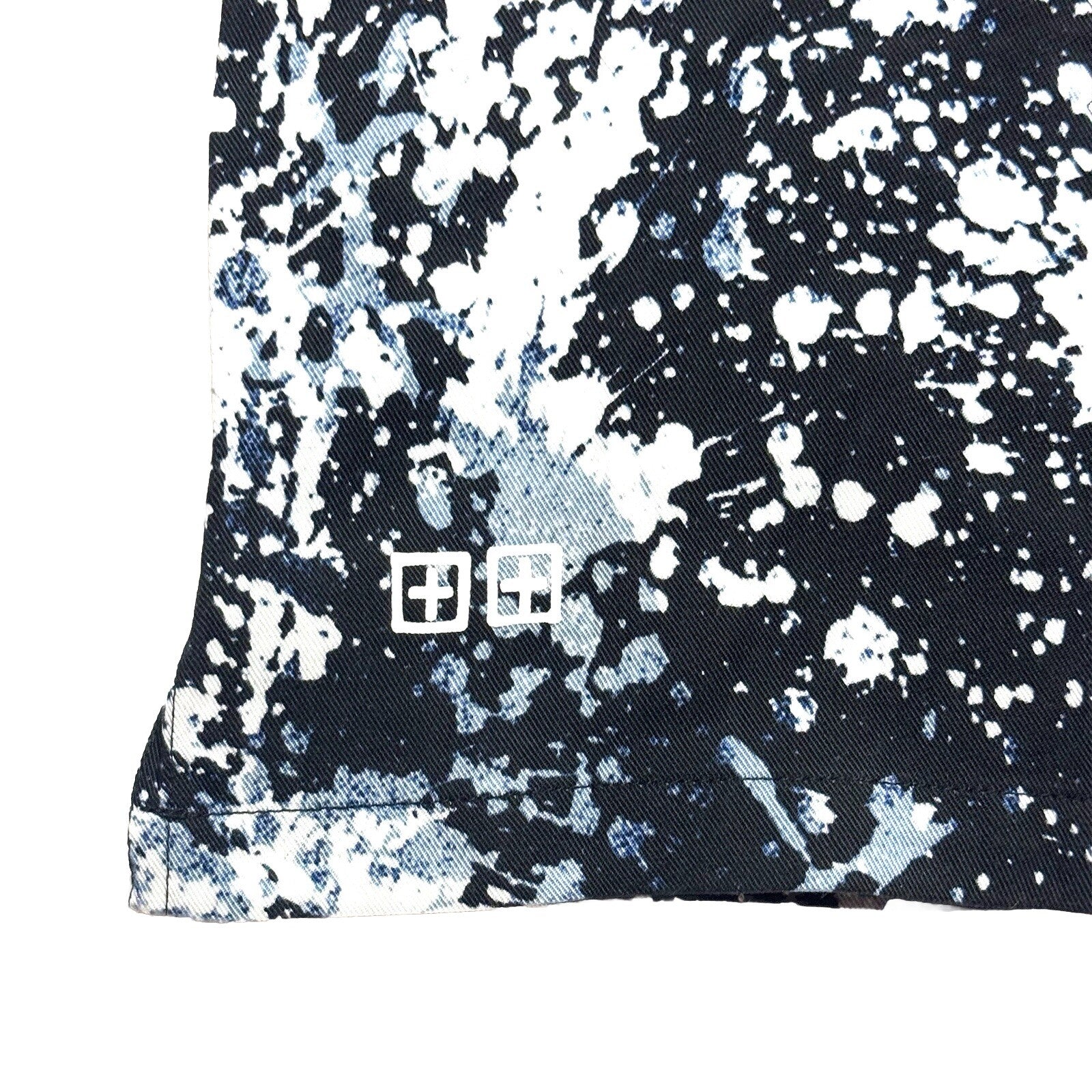 KSUBI Mens Splash Back Print Resort Short Sleeve Camp Shirt Black (MSRP $180)