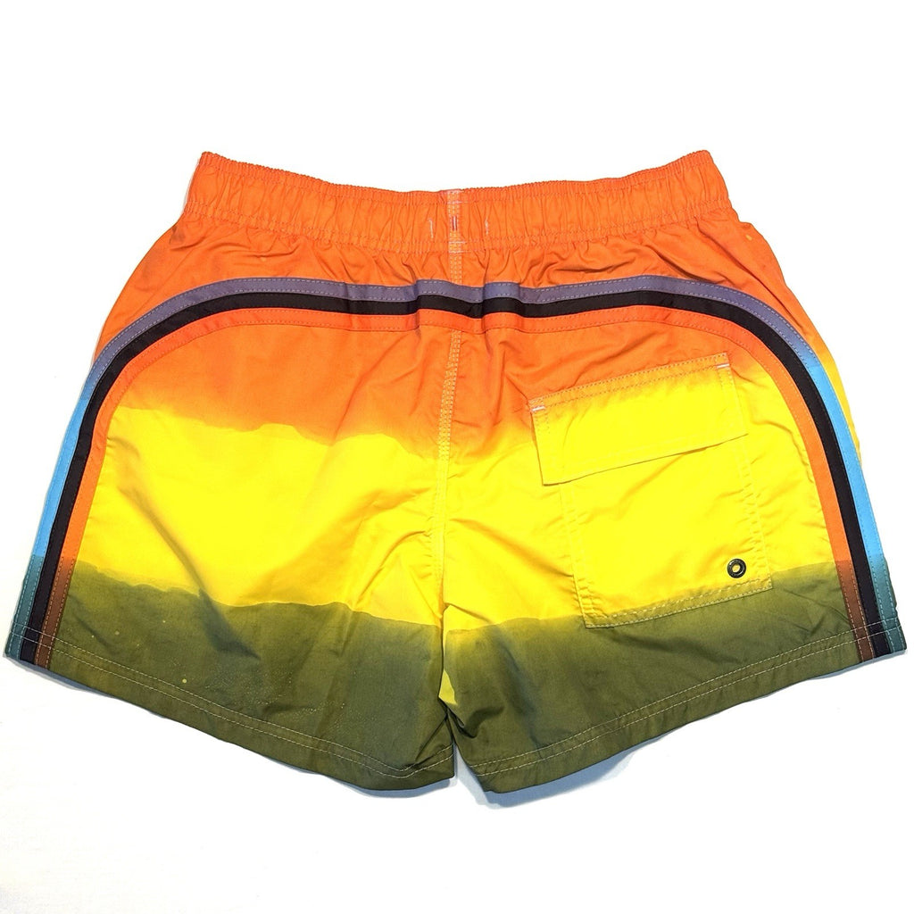 SUNDEK Mens 5in Tie Dye Board Shorts Swim Trunks Carioca Yellow (MSRP $159)