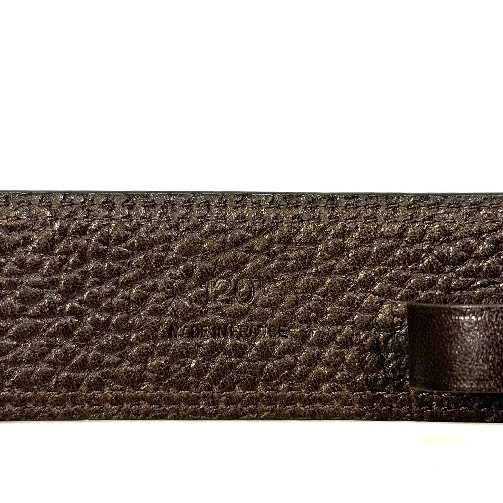 JOHN LOBB Mens Carnegie Palladium 50mm Calf Leather Belt Brown 120cm (MSRP $800)