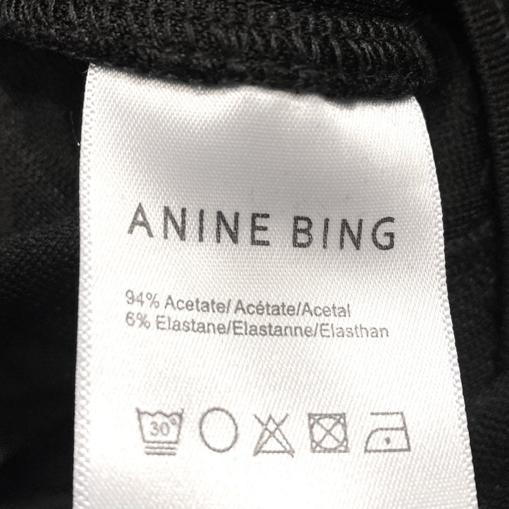 ANINE BING Womens Alaia Long Sleeve Ruffle Dress Black (MSRP $349)
