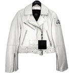 MOOSE KNUCKLES Womens Jones Lamb Leather Biker Jacket Willow Grey (MSRP $990)
