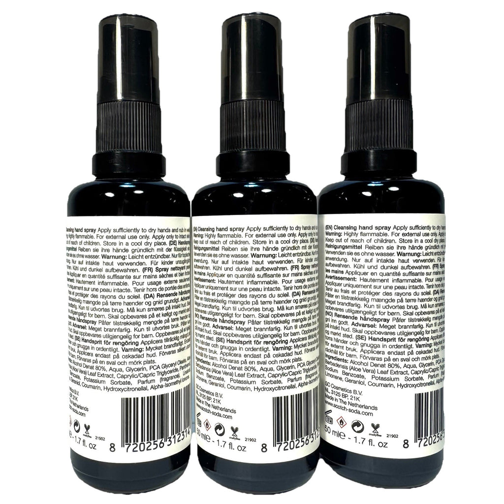 SCOTCH & SODA Unisex Barfly Scented Hand Sanitizer Spray 50ml - 3 Pack
