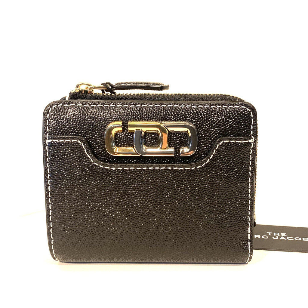 MARC JACOBS J Link Leather Zip Snap Wallet Black (MSRP $150)