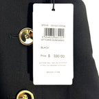 REISS Womens Vittoria Button Front Dungaree Jumpsuit Overalls Black (MSRP $330)