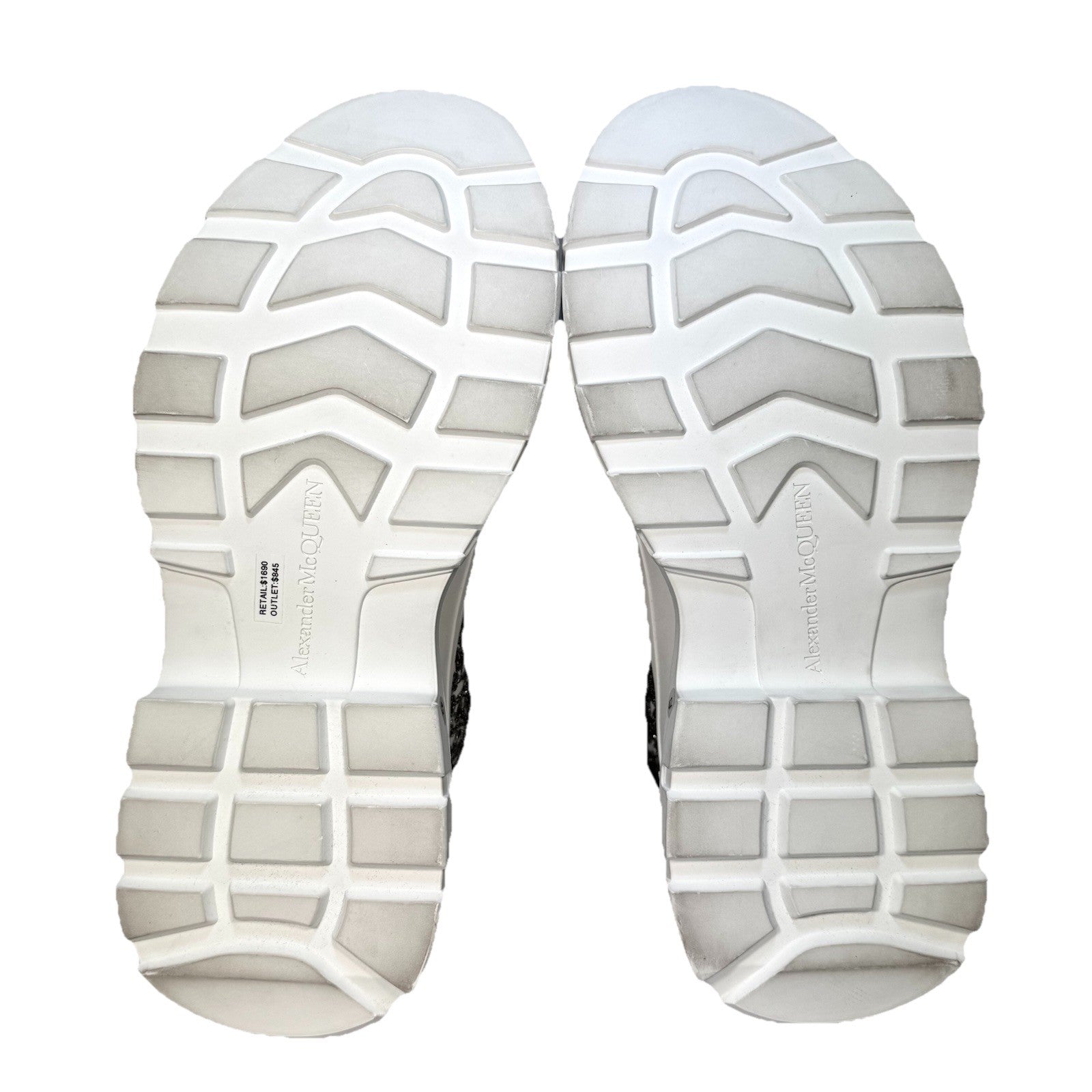 ALEXANDER MCQUEEN Mens Beaded Treadslick High Top Sneakers White 42 -MSRP $1,690