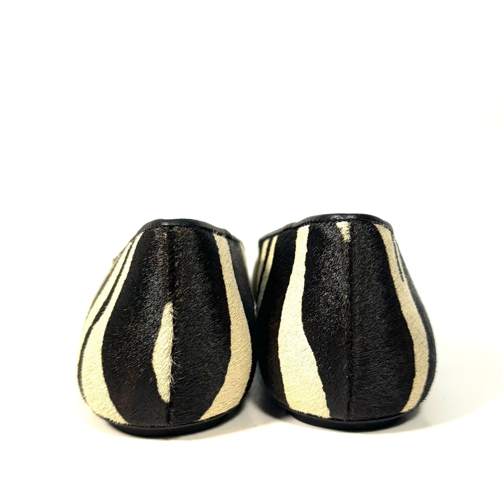 MARC JACOBS Womens The Pointy Toe Ballerina Flats Zebra Pony Hair (MSRP $295)