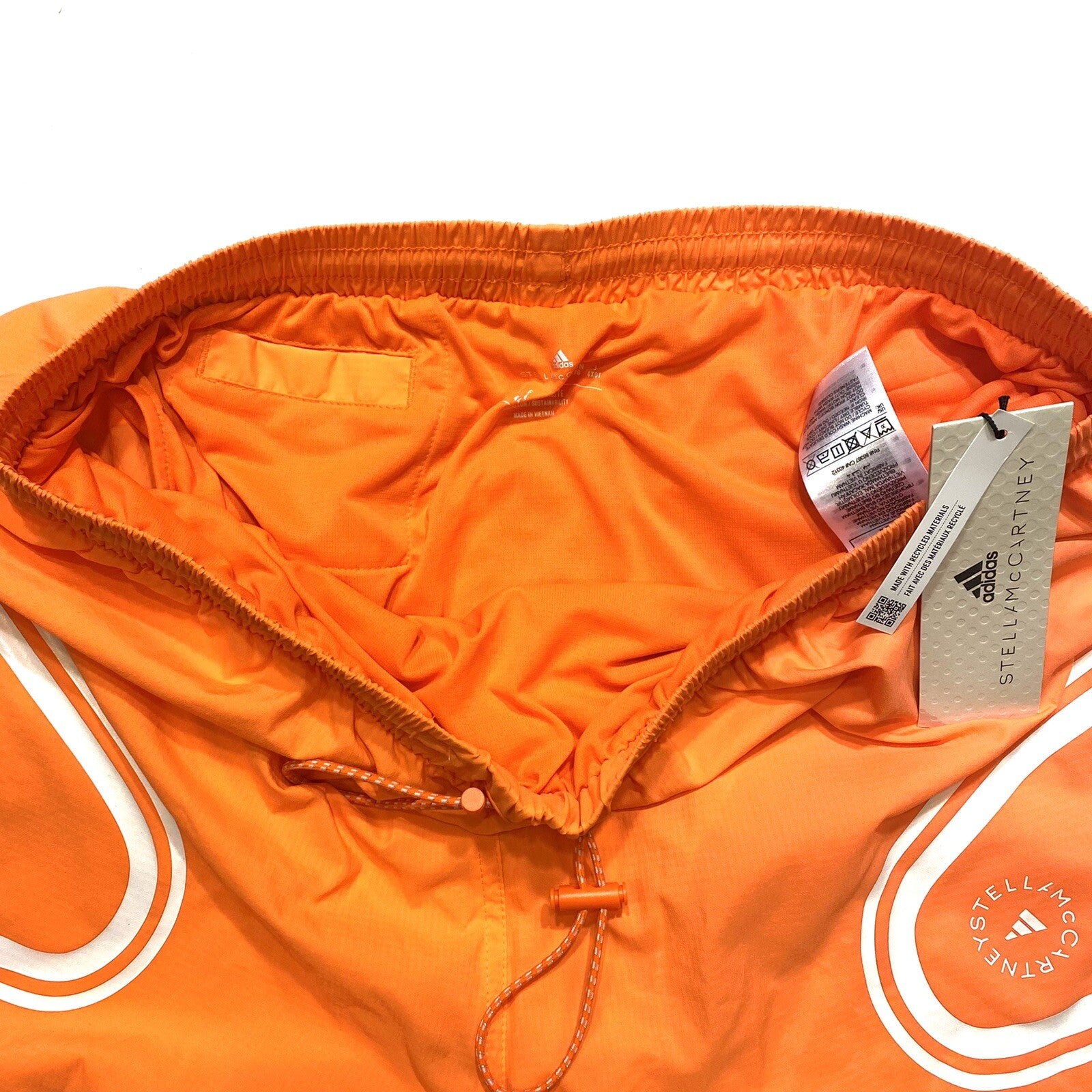 ADIDAS STELLA MCCARTNEY Womens TPA Striped Shorts Orange (MSRP $95)