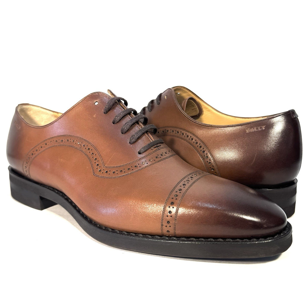 BALLY Scribe Mens Scotch Calf Leather Lace Up Dress Shoes Brown 7 (MSRP $1,200)