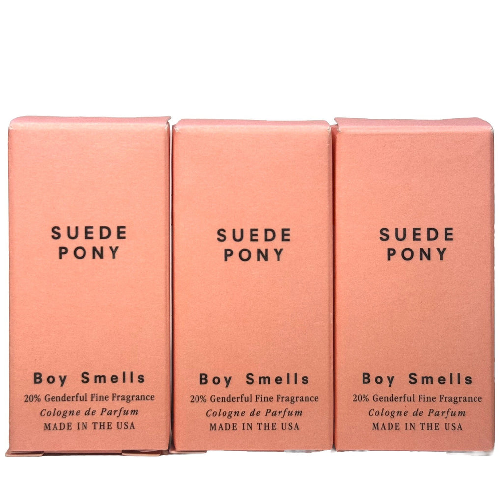 BOY SMELLS Suede Pony Cologne de Parfum Perfume Spray Sample 1.5 ml LOT OF 3