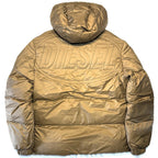 DIESEL Mens New Step Out Logo Puffer Jacket Coat Coffee Tan (MSRP $475)