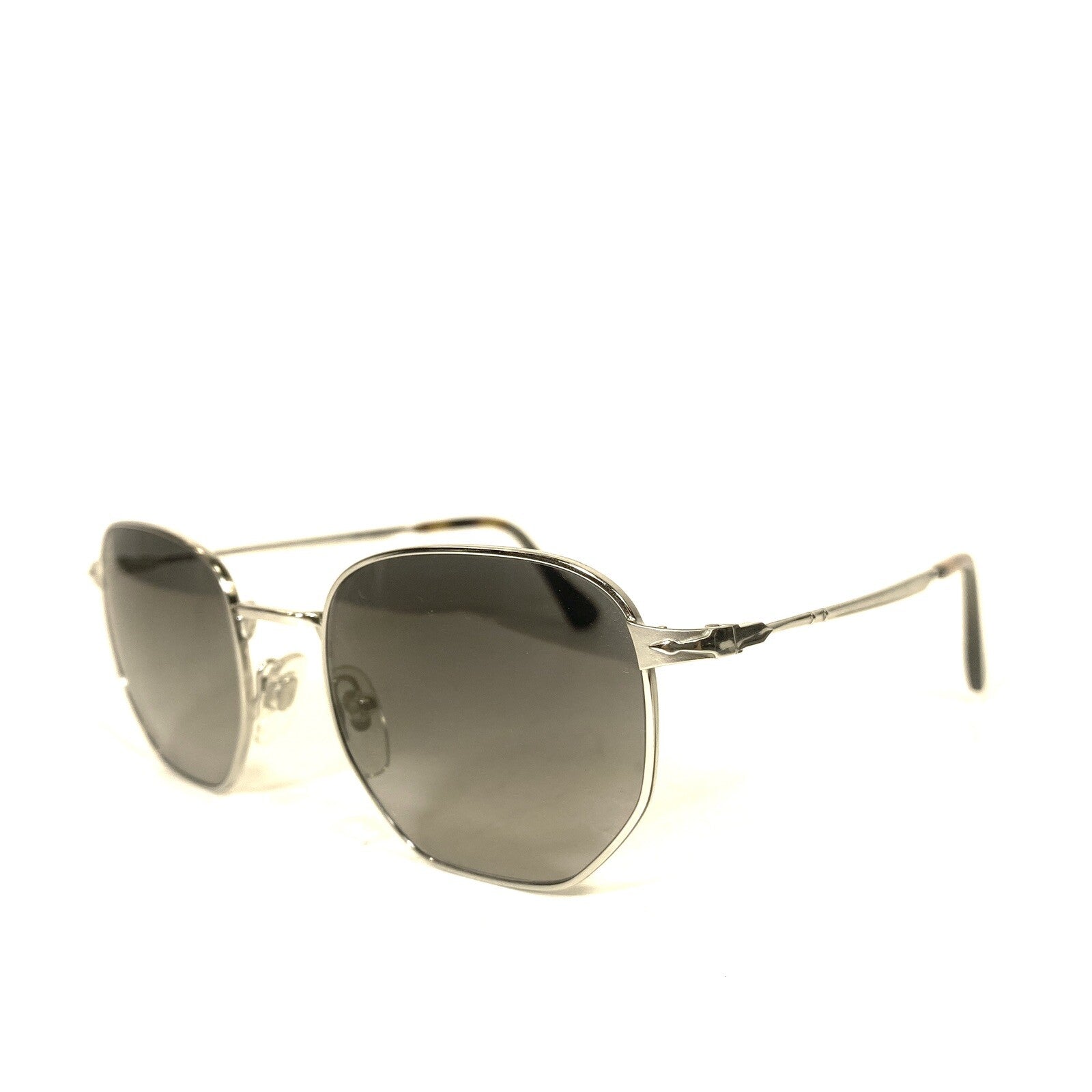 PERSOL 2446 518/M3 Polarized Gradient Metal Sunglasses Silver 52mm (MSRP $400)