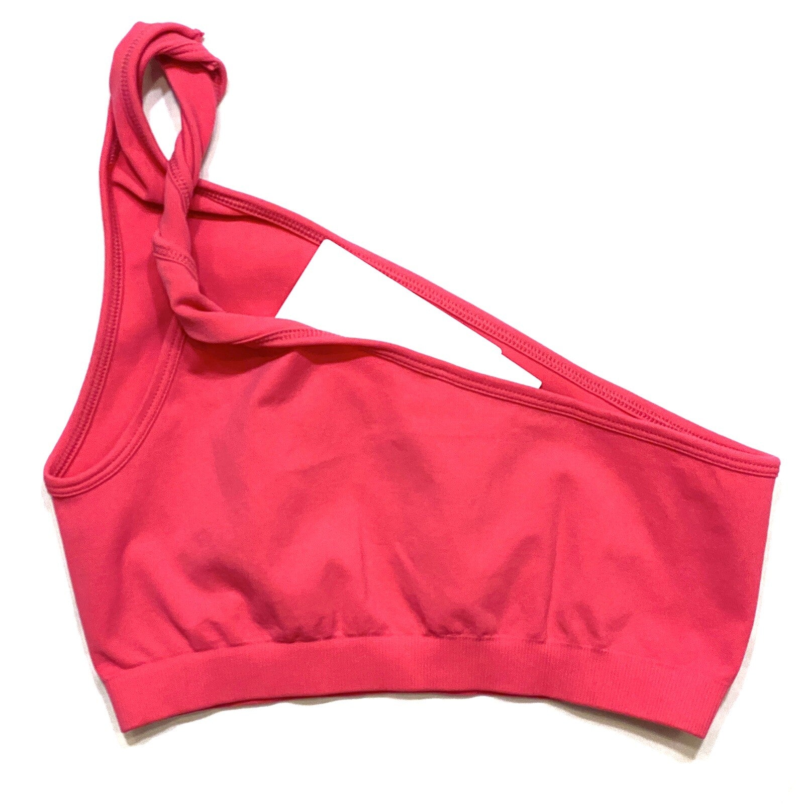 HELMUT LANG Womens Asymmetric Twist Bra Top Rose Pink XS / S (MSRP $125)