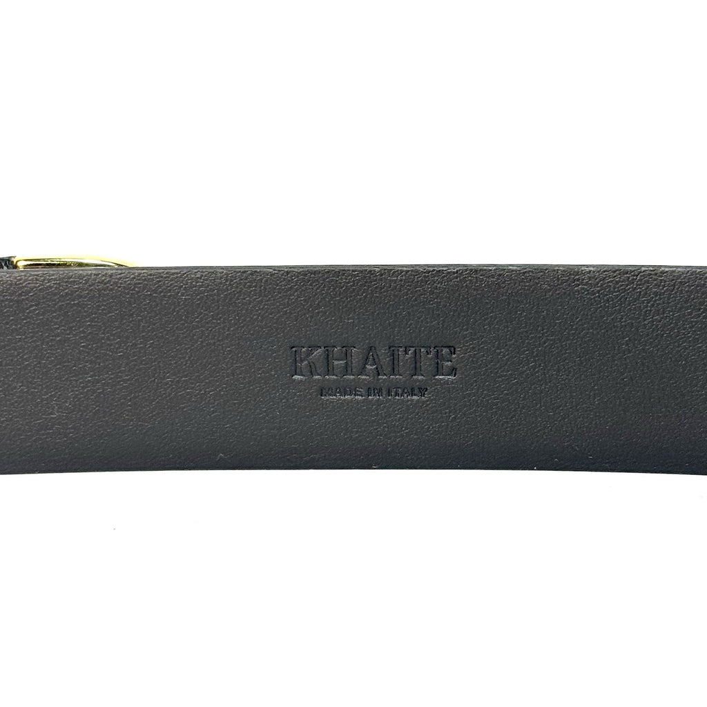 KHAITE Womens Bambi Calf Leather Gold Buckle Skinny Belt Black XS/S (MSRP $380)