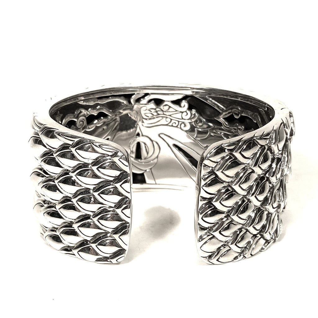 JOHN HARDY Womens 18k Gold .925 Silver Naga Scales Kick Cuff (MSRP $2,995)