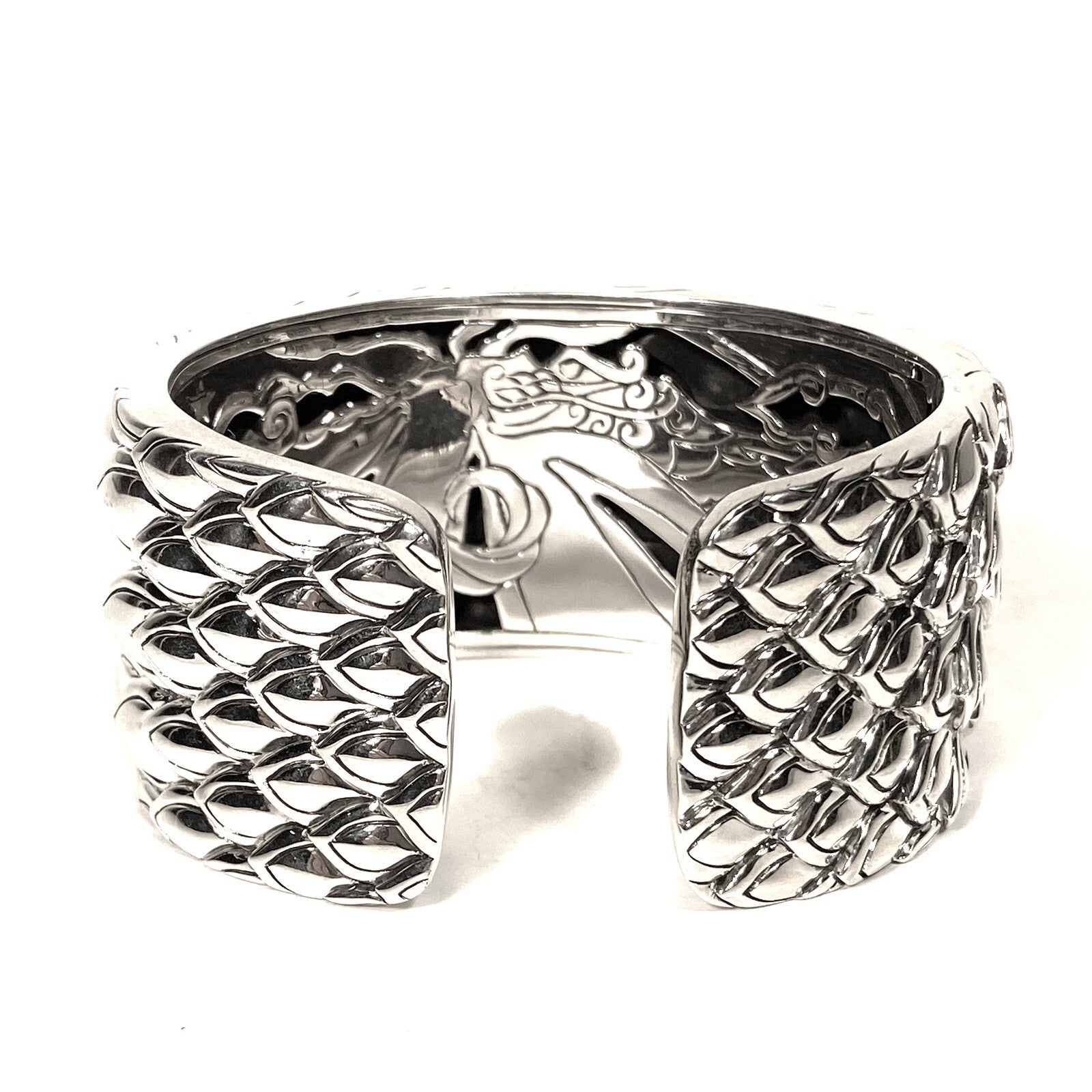 JOHN HARDY Womens 18k Gold .925 Silver Naga Scales Kick Cuff (MSRP $2,995)