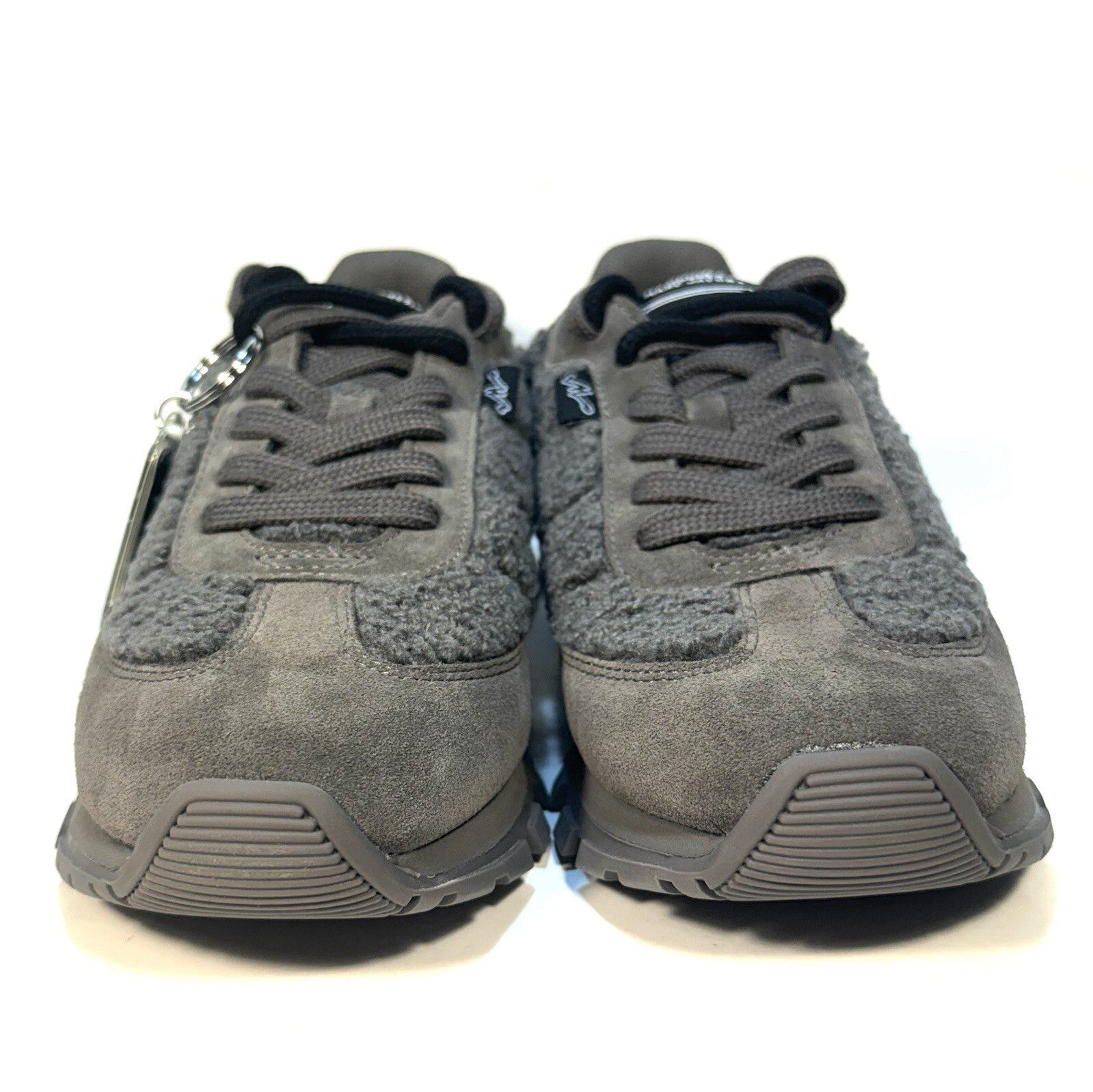 MARC JACOBS Womens The Teddy Jogger Suede Shearling Sneakers Grey 39 (MSRP $295)