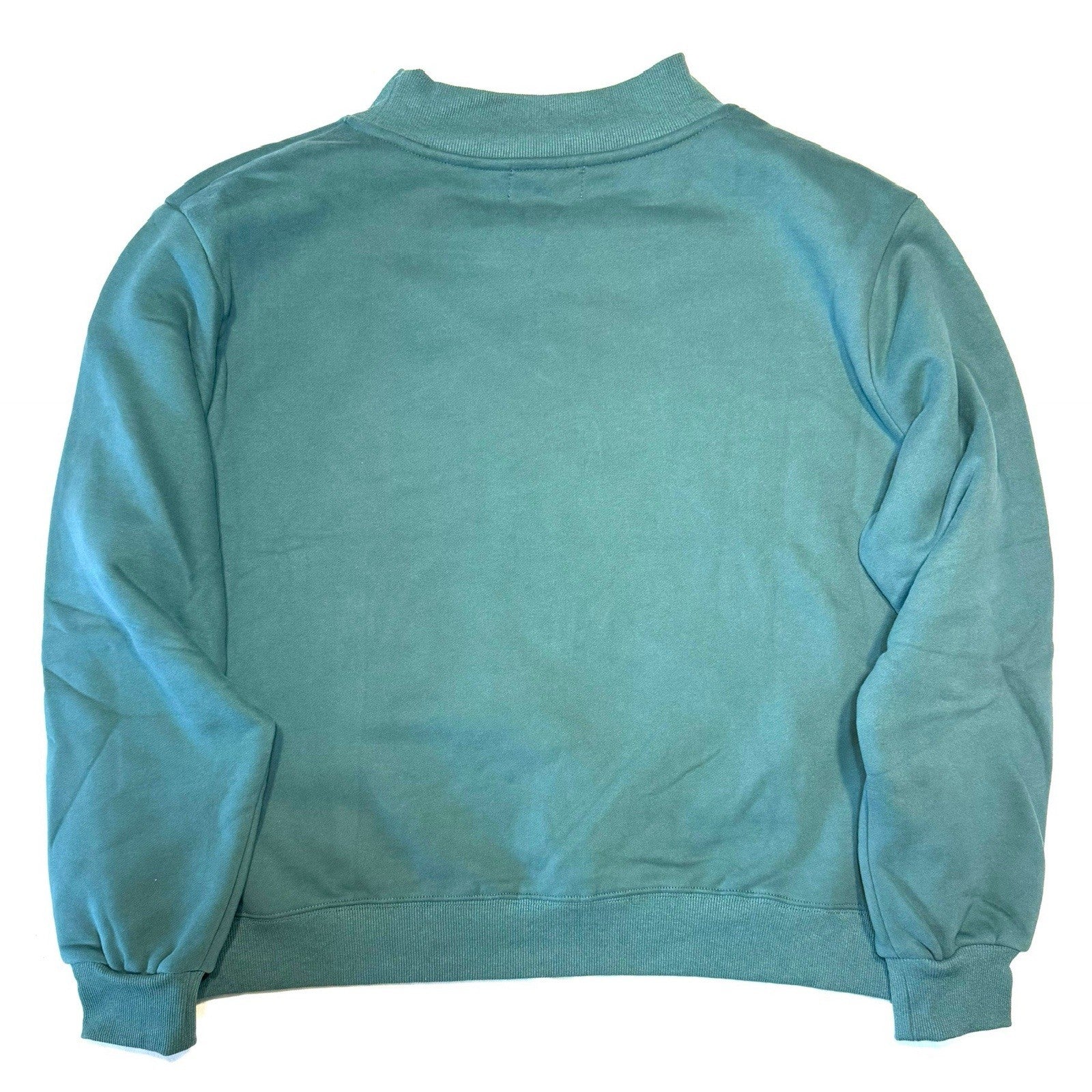 PARKE Womens Fleece Varsity Logo Mockneck Sweatshirt Green L/XL
