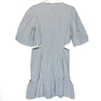 VERONICA BEARD Iker Seersucker Stripe Cutout Dress Blue (MSRP $548)