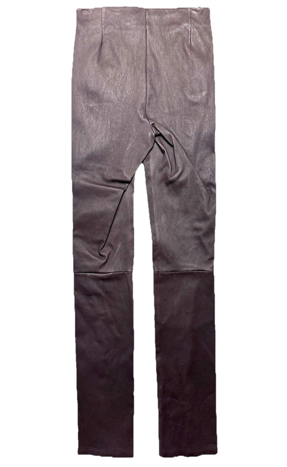 HELMUT LANG Womens Zip Leather Pants Wine Brown (MSRP $1,095)