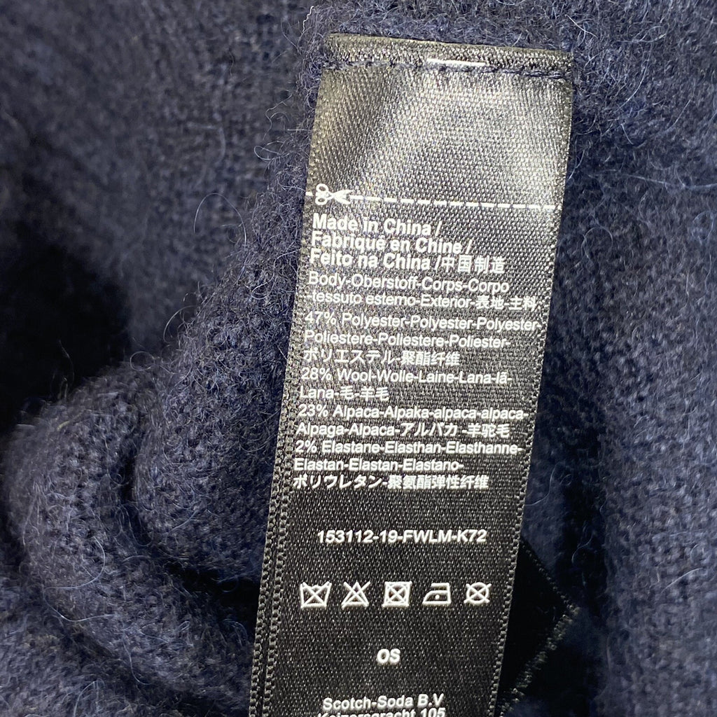 SCOTCH & SODA Alpaca Wool Club Artistique Beanie Cap Hat Navy Blue (MSRP $78)