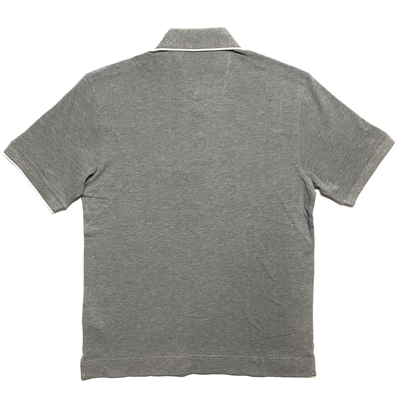 Z ZEGNA Mens Short Sleeve Pique Cotton Logo Polo Shirt Heather Grey S -MSRP $225