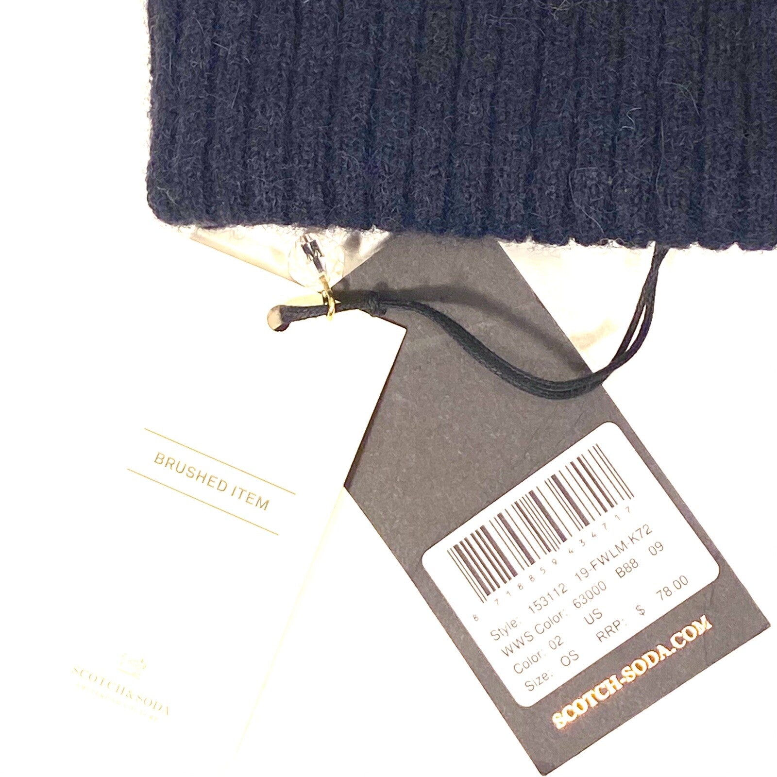 SCOTCH & SODA Alpaca Wool Club Artistique Beanie Cap Hat Navy Blue (MSRP $78)